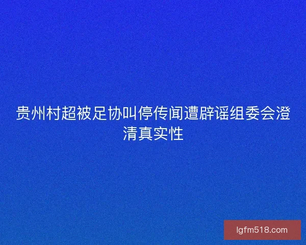 贵州村超被足协叫停传闻遭辟谣组委会澄清真实性